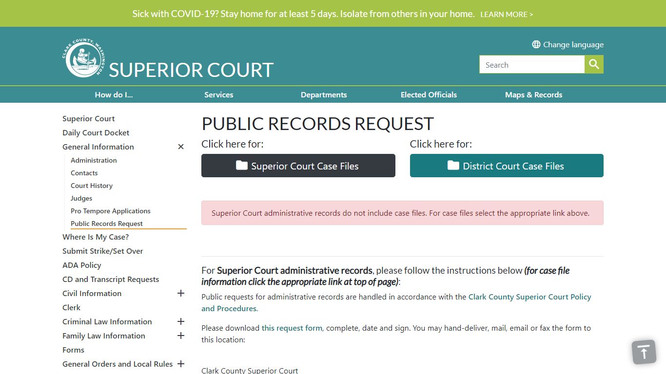 PUBLIC RECORDS REQUEST | Clark County